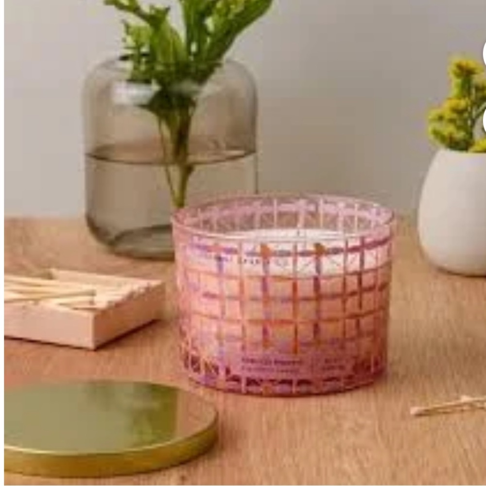 FOUNDRY CANDLE CO NWT indigo poppy lidded glass jar candle -12oz